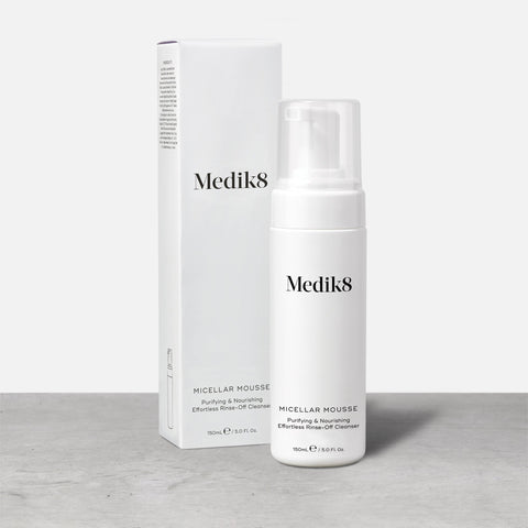 Micellar Mousse™ by Medik8. A Purifying & Nourishing Effortless Rinse-Off Cleanser.
